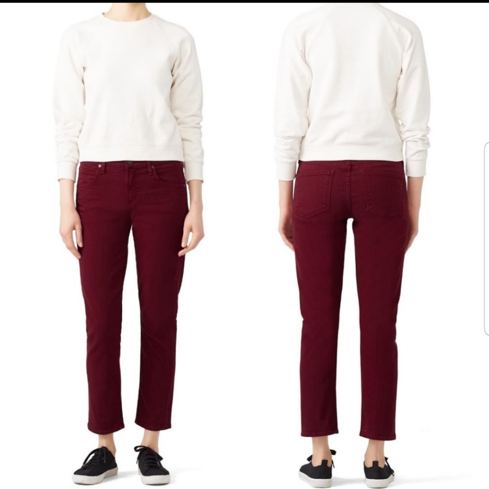 Citizens of Humanity Elsa slim crop red pants size 30
